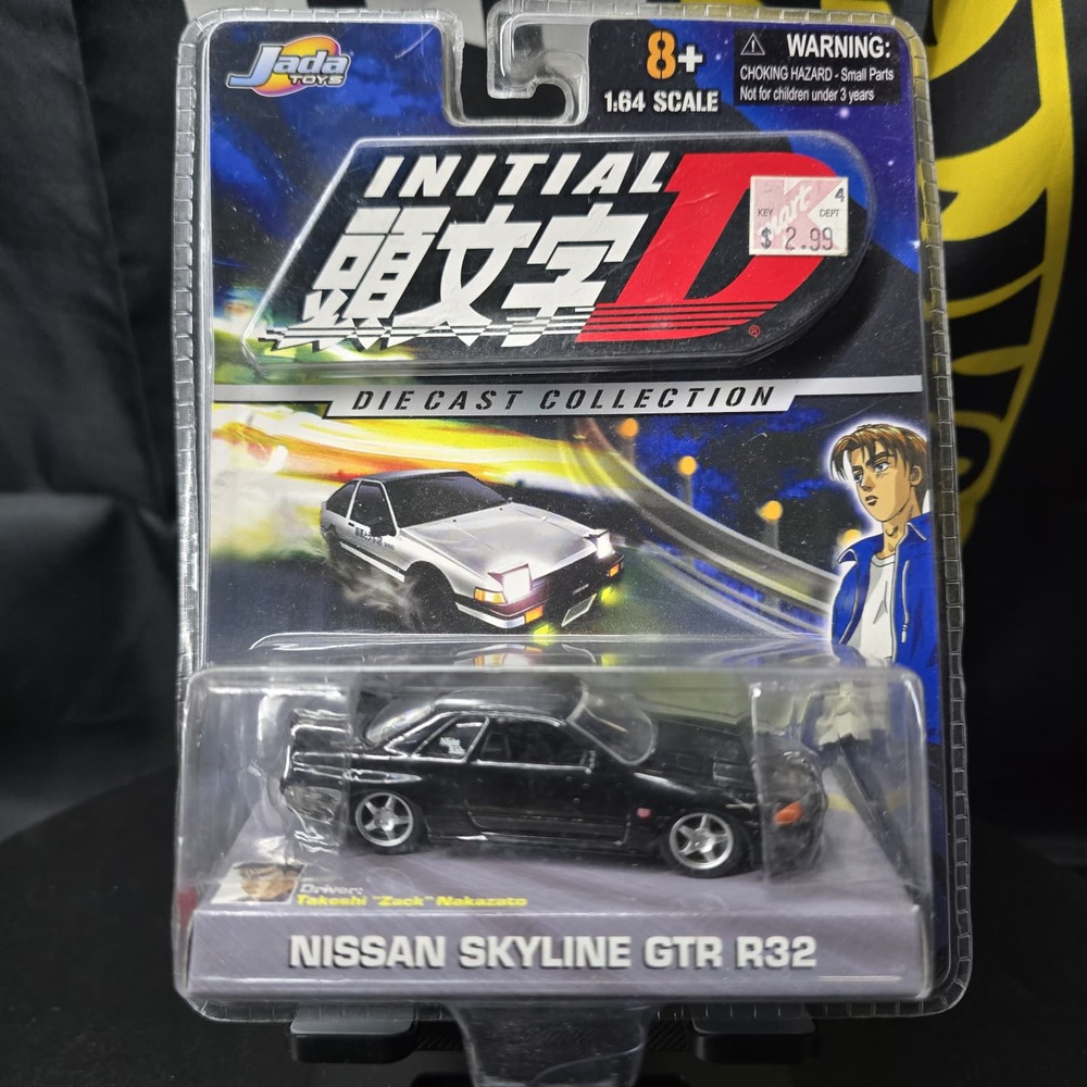 2004 Jada Toys Initial D Nissan Skyline GT-R R32 Takeshi 1:64 Sealed